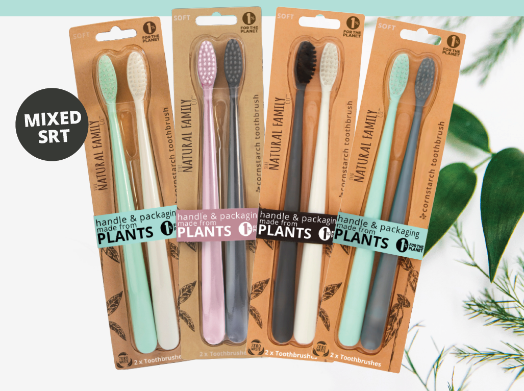 NFco Bio Toothbrush Mixed Twin Pack - Soft - The Bare Theory