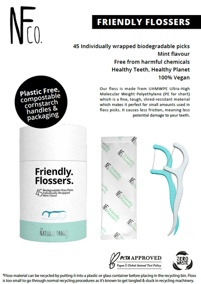NFco - Biodegradable Floss Picks 45 Pack - The Bare Theory