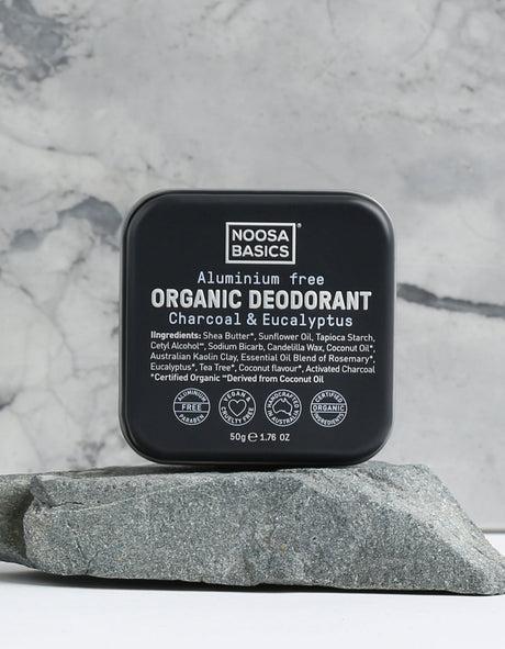 Noosa Basics - Deodorant Cream Tin - Charcoal + Eucalyptus - The Bare Theory
