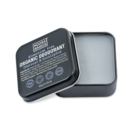 Noosa Basics - Deodorant Cream Tin - Charcoal + Eucalyptus - The Bare Theory