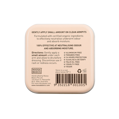 Noosa Basics - Deodorant Cream Tin - Coconut - The Bare Theory