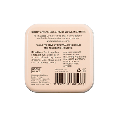 Noosa Basics - Deodorant Cream Tin - Coconut - The Bare Theory