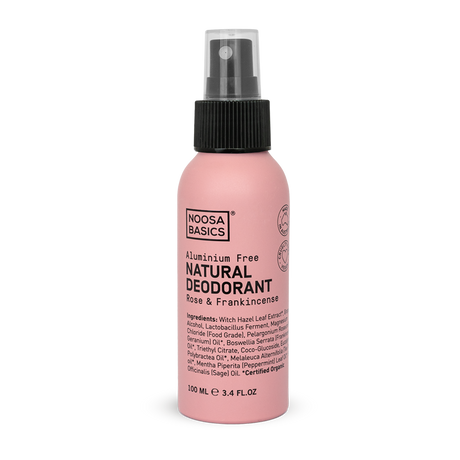 Noosa Basics - Natural Deodorant Spray - Rose & Frankincense 100ml - The Bare Theory