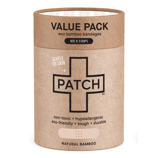 Patch Bandages - VALUE PACK - 100 Natural Bamboo Bandages - The Bare Theory