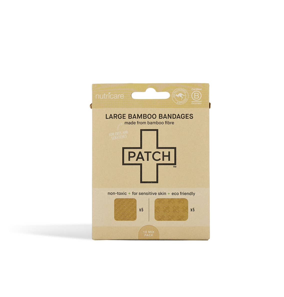 PATCH - Large Mixed Natural Bamboo Bandages 20 Pack - The Bare Theory