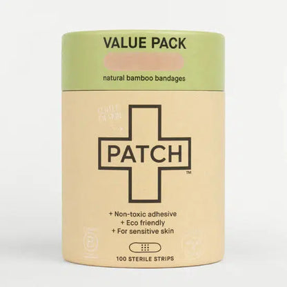 PATCH VALUE PACK - 100 Natural Bamboo Bandages - The Bare Theory