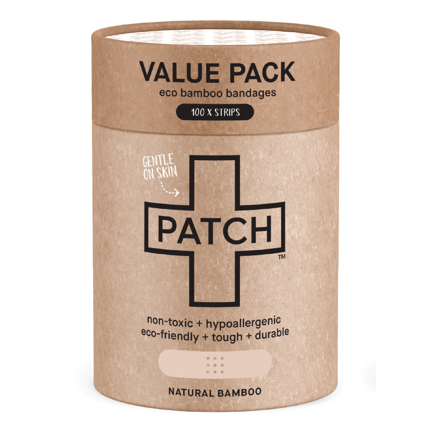 PATCH VALUE PACK - 100 Natural Bamboo Bandages - The Bare Theory
