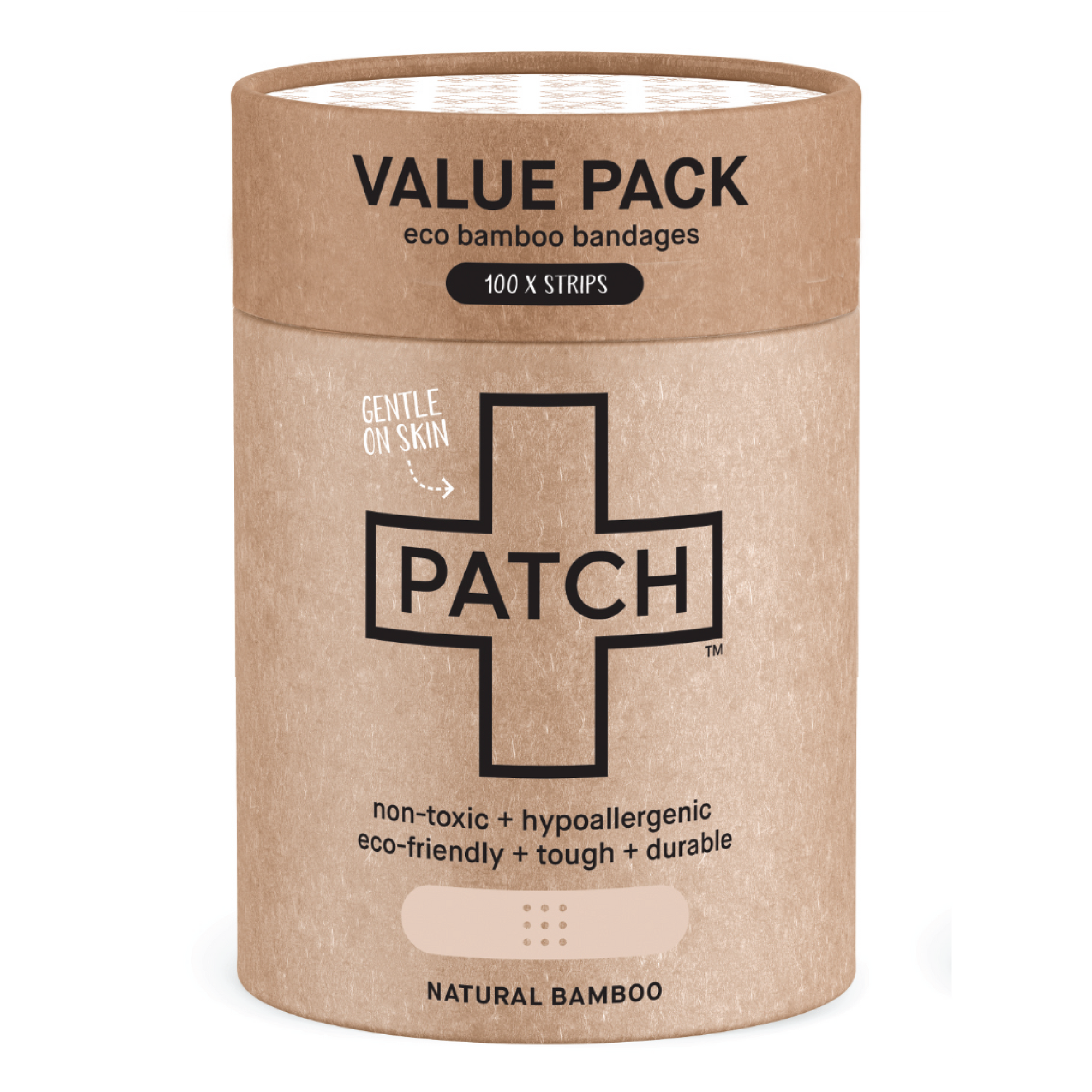 PATCH VALUE PACK - 100 Natural Bamboo Bandages - The Bare Theory