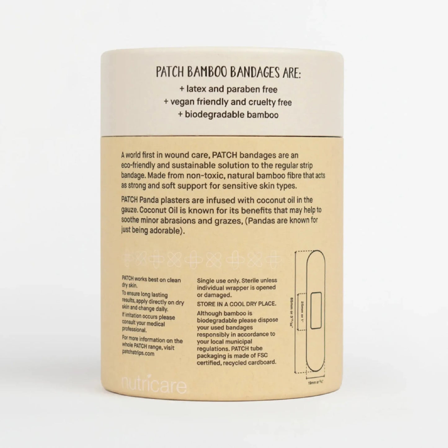 PATCH VALUE PACK - 100 Panda Bamboo Bandages - The Bare Theory
