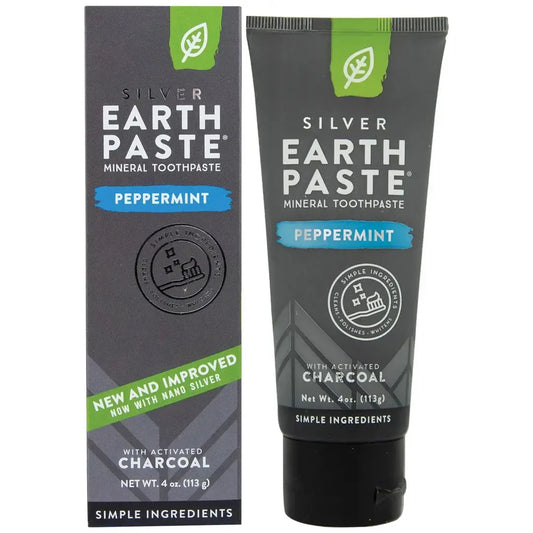 Redmond - Earthpaste Mineral Toothpaste - Peppermint with activated Charcoal (New with Nano Silver) - The Bare Theory