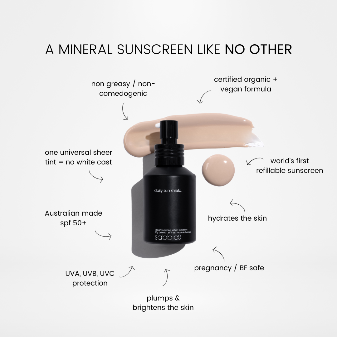 Sabbia Co - Daily Sun Shield Spf50+ Mineral Sunscreen - The Bare Theory