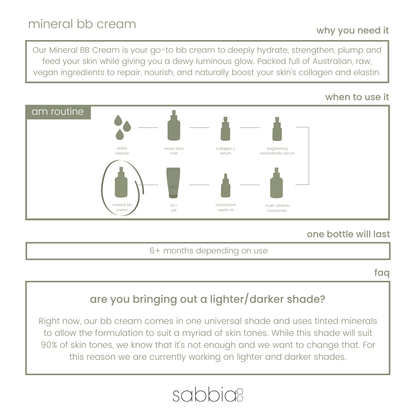 Sabbia Co - Mineral BB Cream | 60ml - The Bare Theory