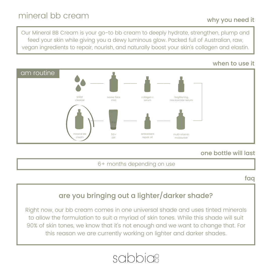 Sabbia Co - Mineral BB Cream | 60ml - The Bare Theory