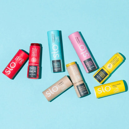 Slo - Natural Tinted Lip Balm - Raspberry + Rosehip - The Bare Theory