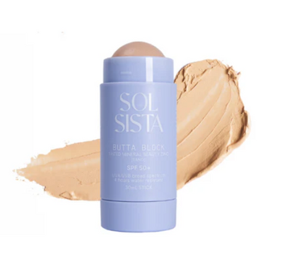 SOL SISTA - Butta Block - Mineral Tinted SPF50+ Sunscreen Balm - Tan - Medium - The Bare Theory