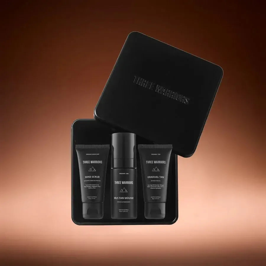 Three Warriors - On The Glow Summer Kit - The (Mini) Tan Routine - The Bare Theory