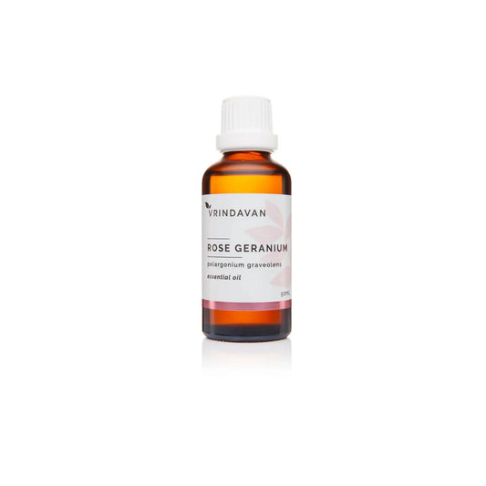 Vrindavan Rose Geranium Essential Oil - 25ml - The Bare Theory